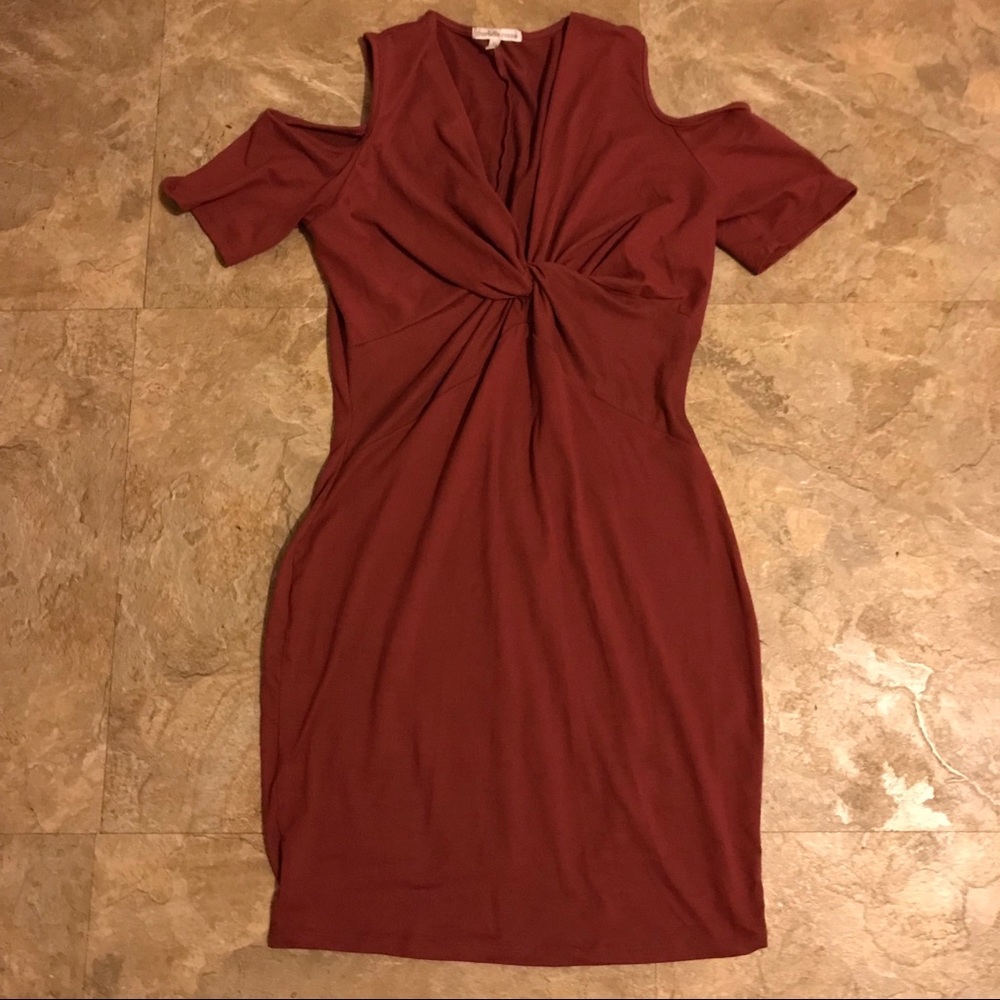Burgundy brown dress! Very in style!